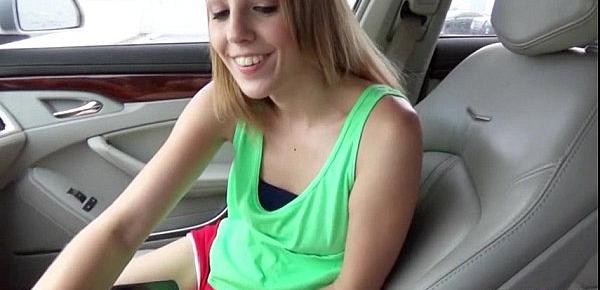  Teen Jenna Marie hitches a ride gives a bj and gets pounded